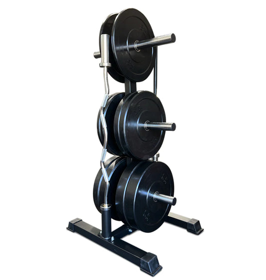 PL7350 Tall Bumper Plate Tree W/ 2 Bar Holders