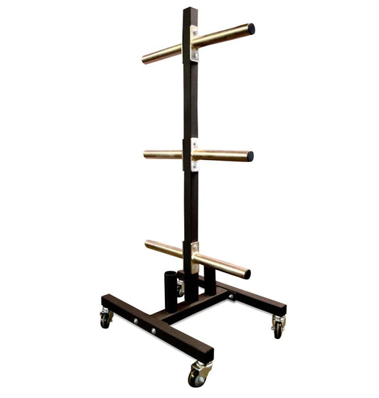 Tall Vertical Bumper Plate Tree with 2 Bar Holders