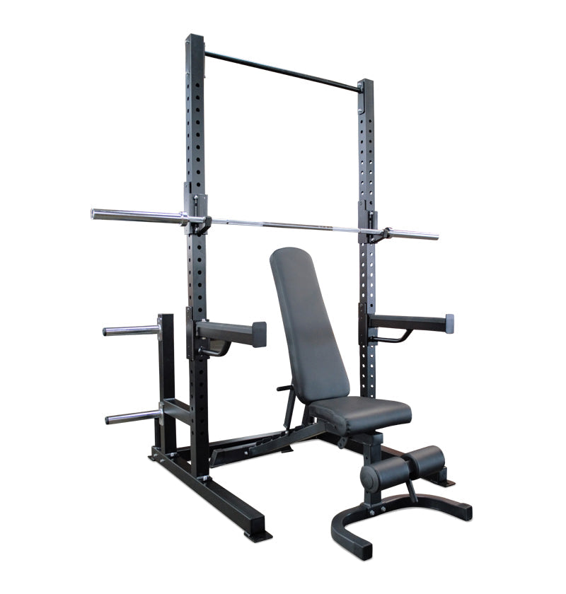 Deluxe Squat Rack (PRE ORDER)+ 45 LB Bar+ FID Bench PACKAGE DEAL