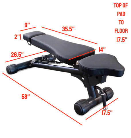 Adjustable Flat Incline Bench ELITE PL7328B (PREORDER)