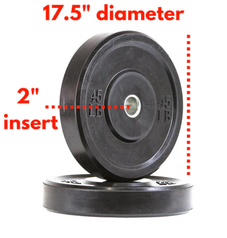 Standard Black Bumper Plates (PAIRS) $1.19/lb