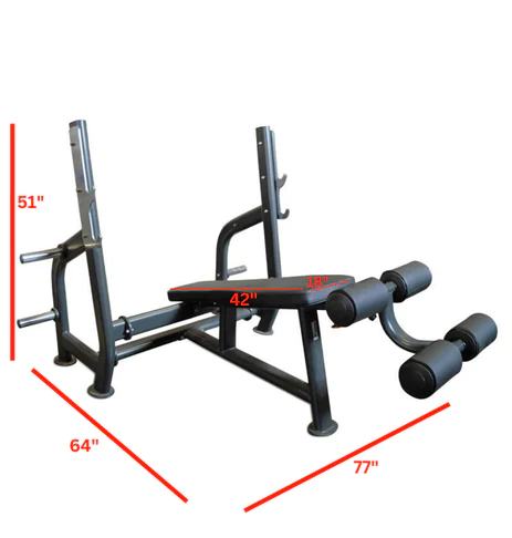 PL7326 Olympic Decline Bench Press w/ Weight Holders